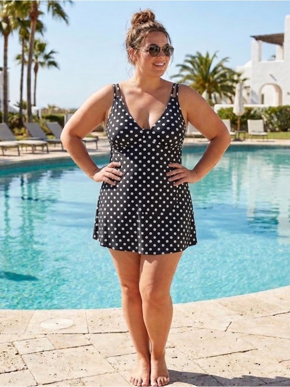 NWT Polka Dot One-Piece Swimdress New
